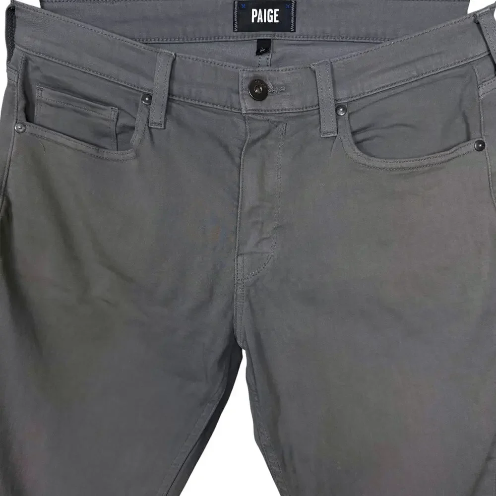 Paige Denim Men's 33x32 Lennox Slim Straight Gray Stretch Casual Jeans Pants